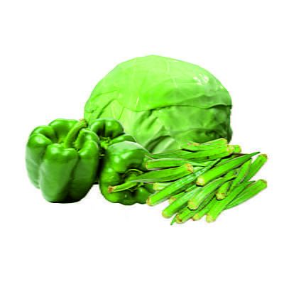 Ladies Finger, Green Capsicum & Cabbage