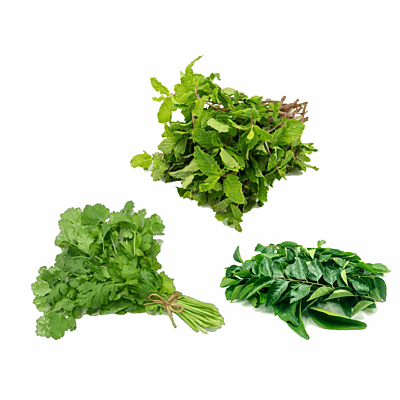 Curry Leaves, Coriander Leaves & Mint Leaves Combo