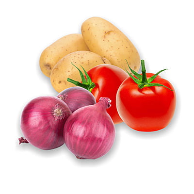 Potato, Onion & Tomato